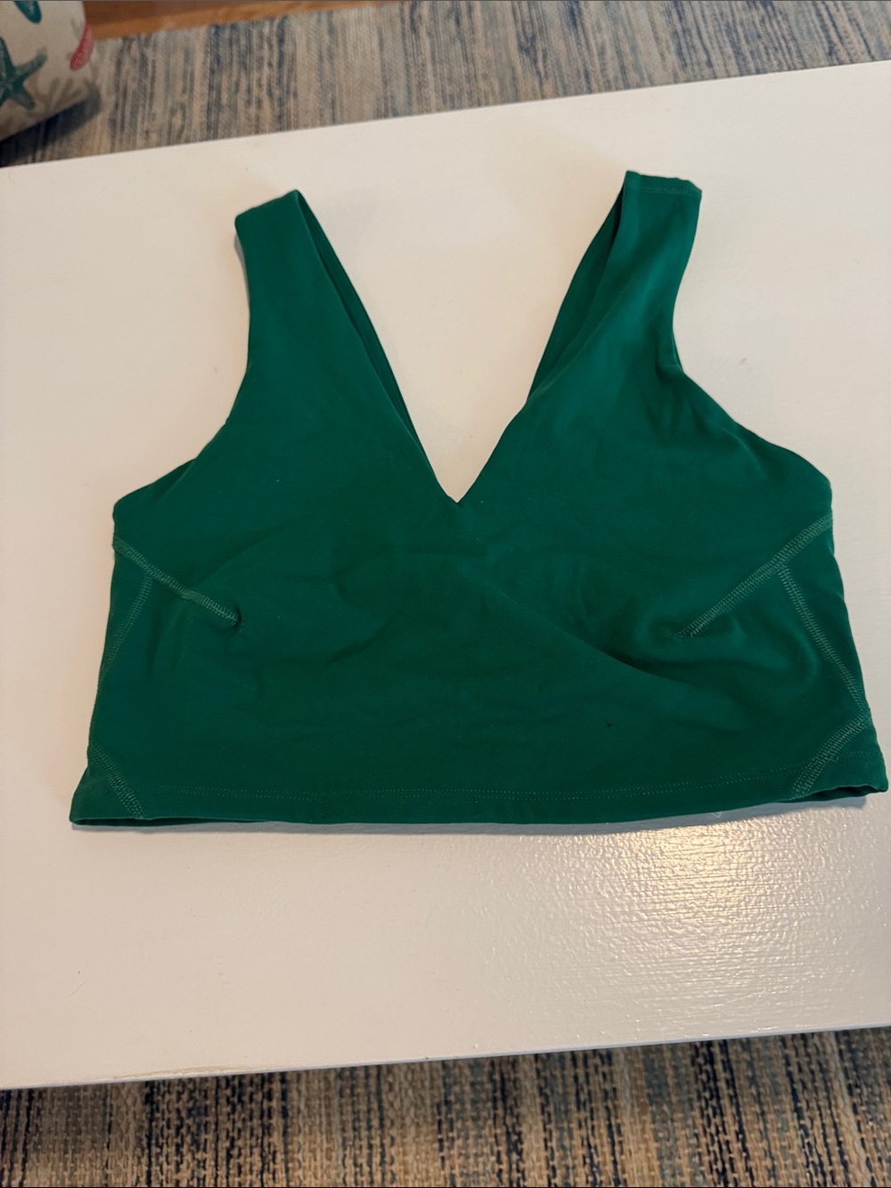 FREE PEOPLE MOVEMENT Green V-Neck Women's Crop Top